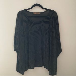 Jennafer grace scarf top velvet and sheer